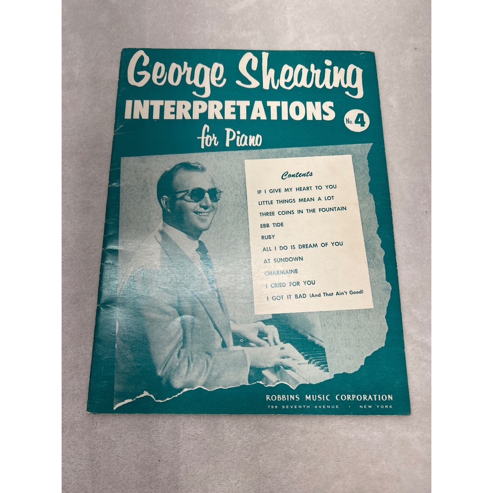George Shearing‎ Interpretations for Piano No 4 Sheet Music 1955 Songbook Jazz